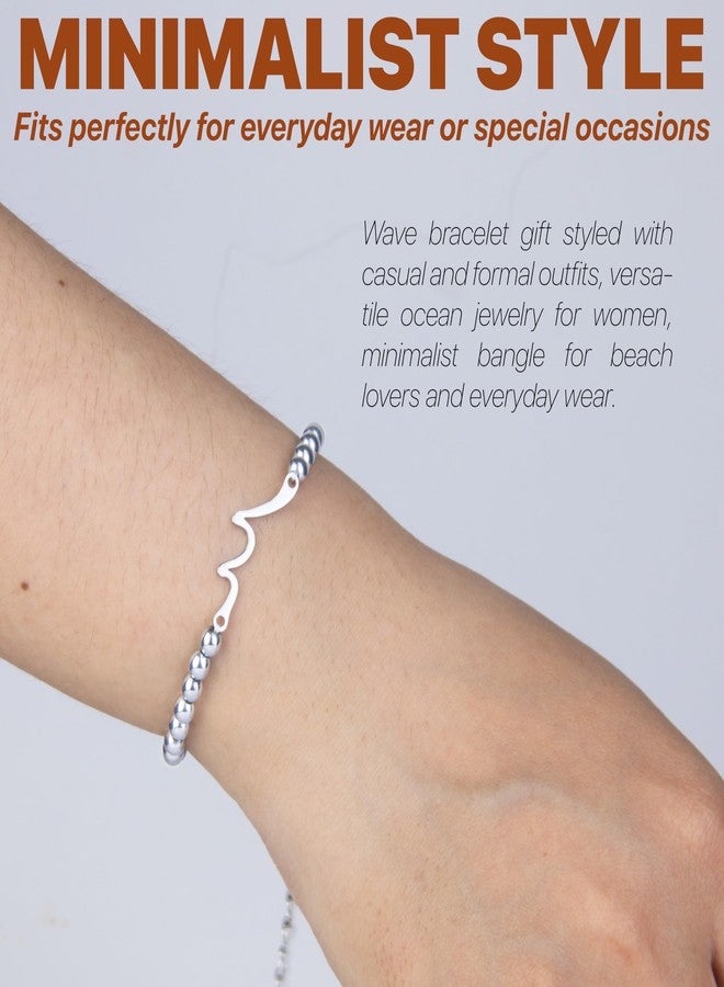 WACANTIC Sister Birthday Gifts - Wave Bracelet for Sister Birthday Christmas Mother’s Day - Big Little Jewelry Gifts, Sisters Bracelets for Women,The Waves of Life We’ve Been Through Together - Image 5